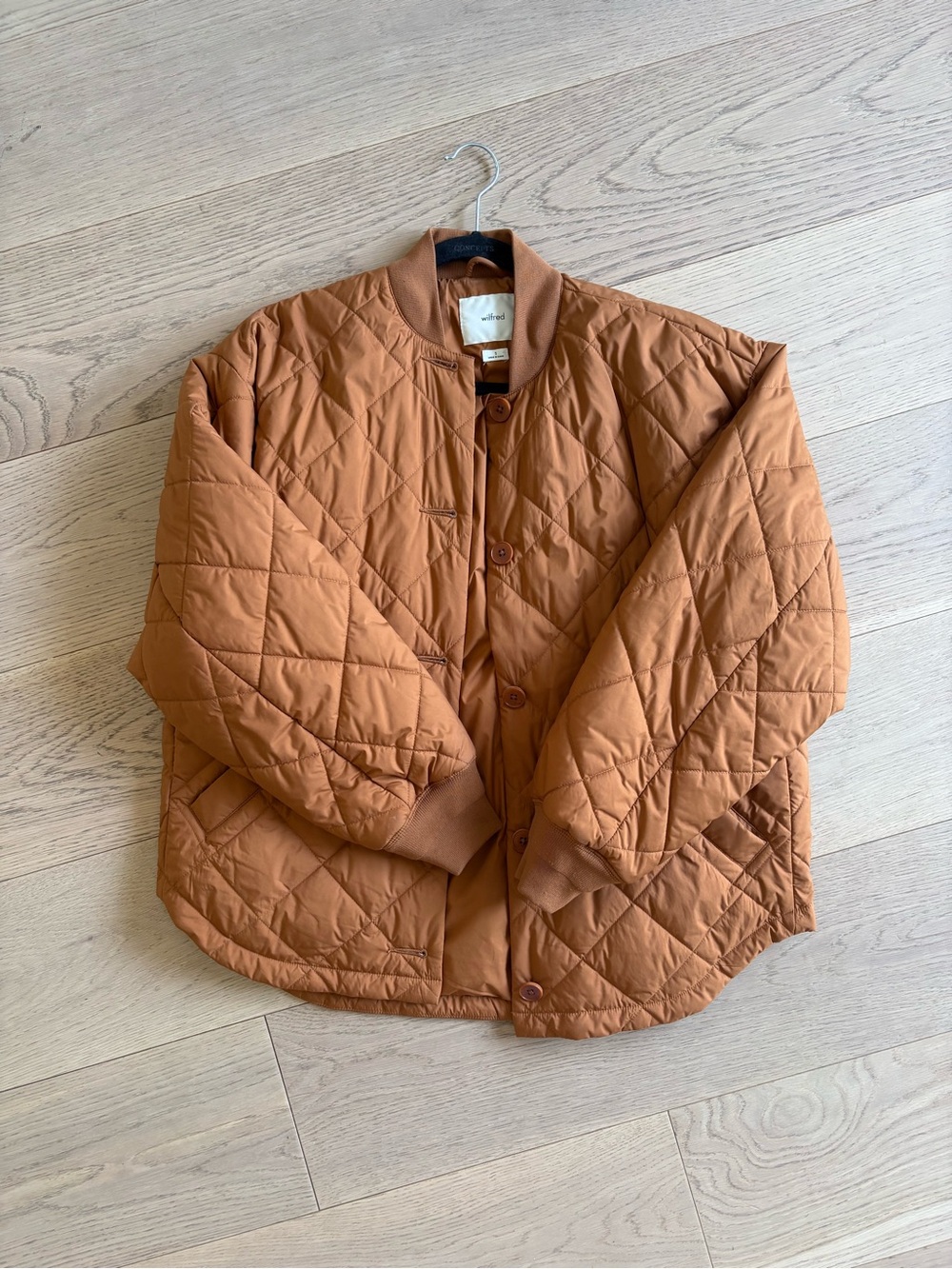 Wilfred Quilted Puffer Jacket in Warm Cognac